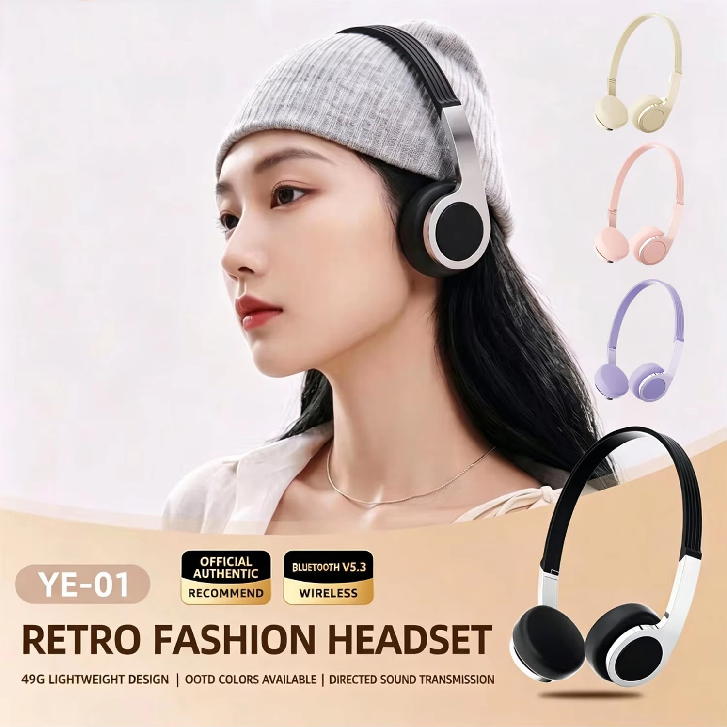 Retro Gaming Cable - New Retro Compact Over-Ear Bluetooth Headphones