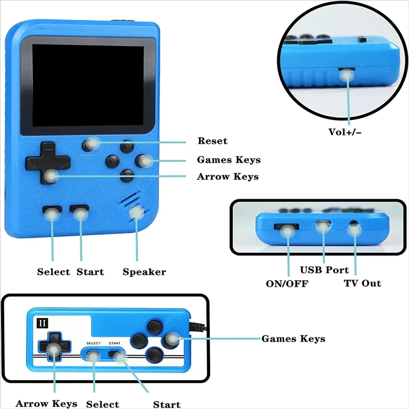 8-Bit Mini Video Game Console  - Retro Gaming Hub 评论和价格