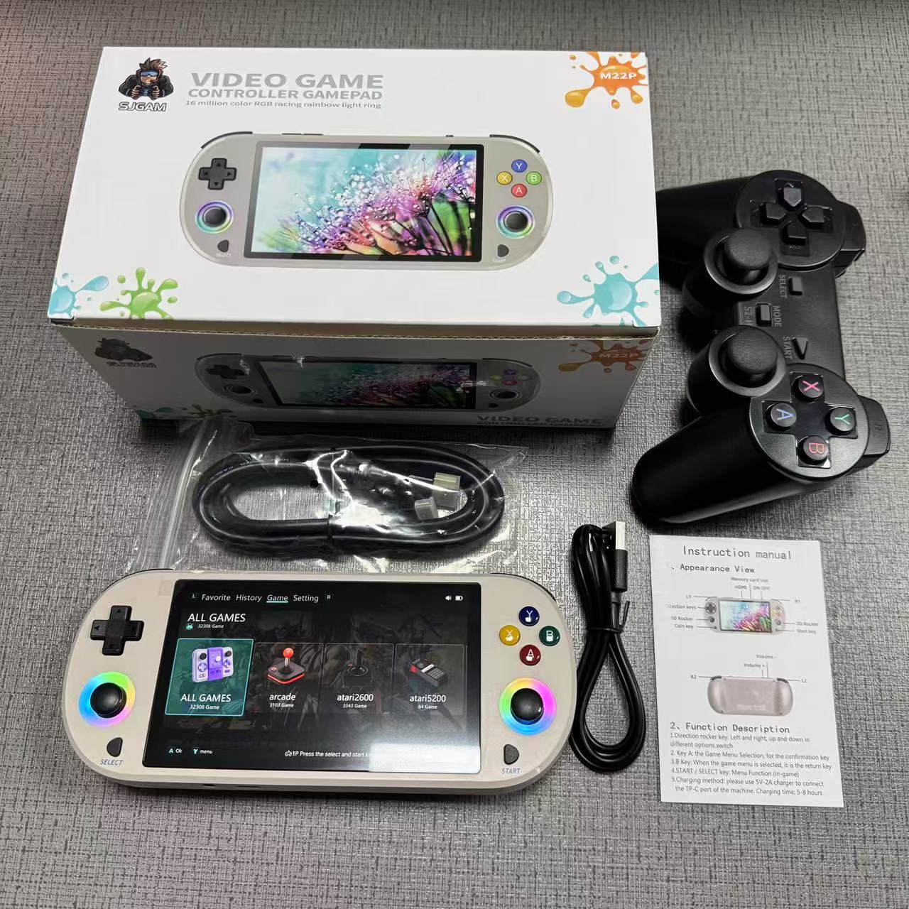 New 128GB M22 Pro Portable Poc - Retro Gaming Device 评论和价格