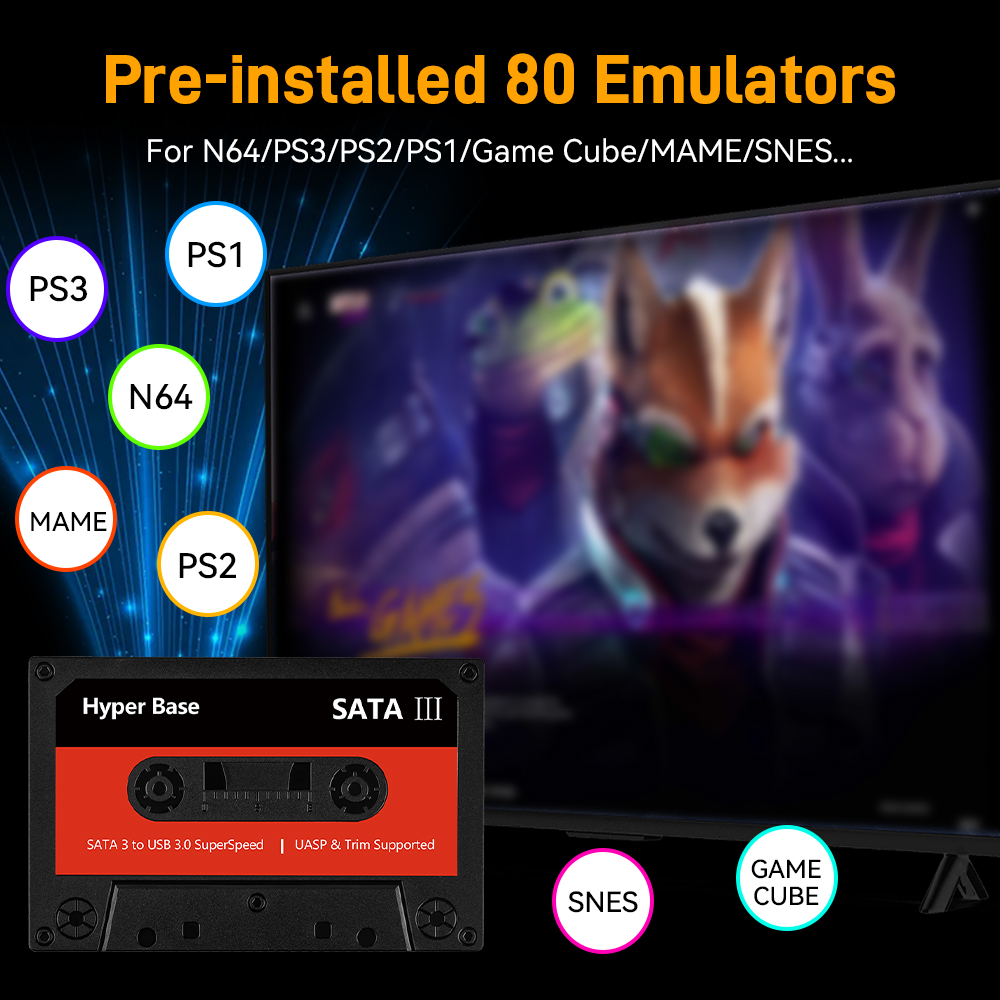 Batocera 500G/2T Emulator Game - Retro Gaming Hard Drive 评论和价格