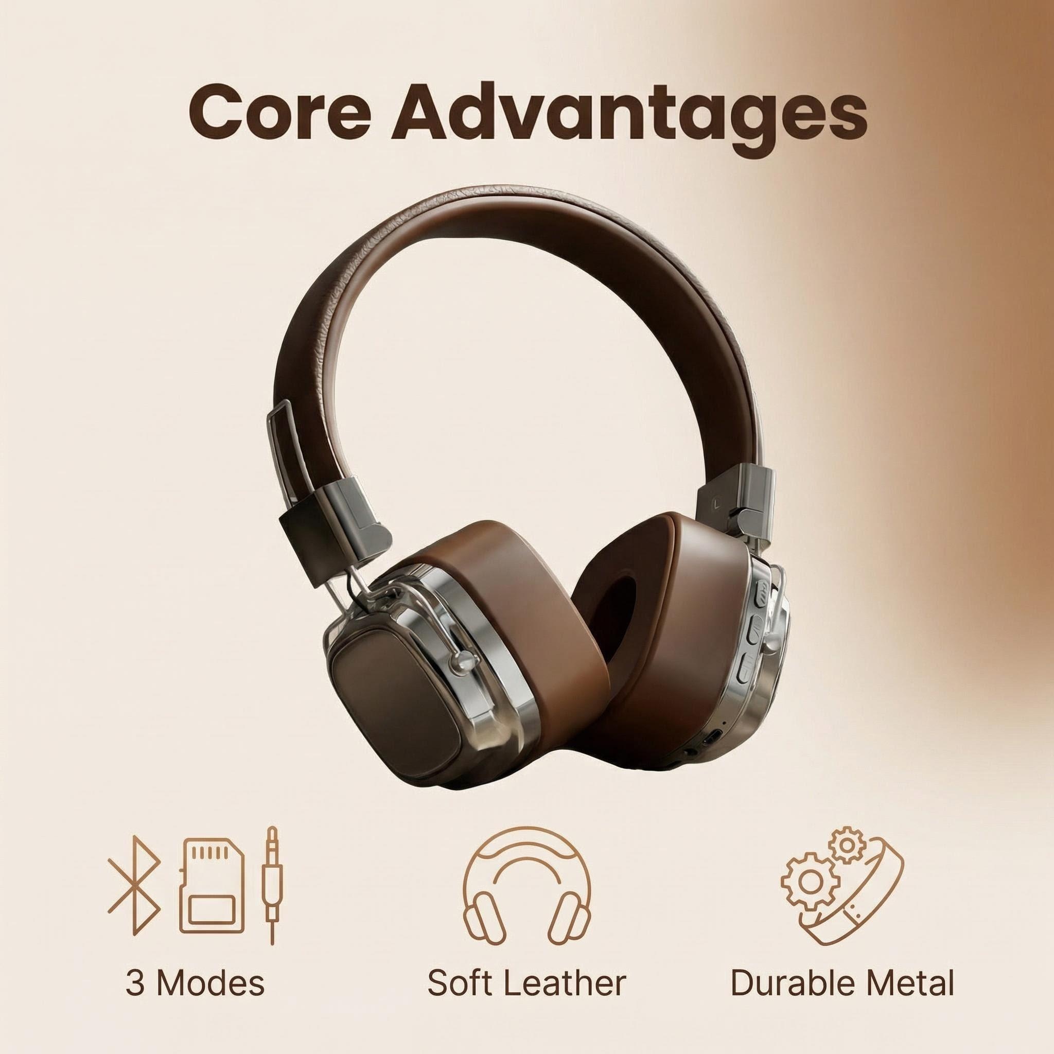 Retro Leather Over-ear Headpho - Retro Gaming Cable 评论和价格