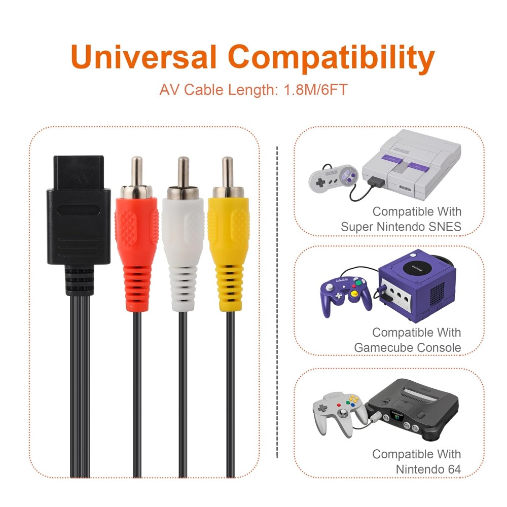 N64/Gamecube/SNES/SFC High Qua - Retro Gaming Cable 评论和价格