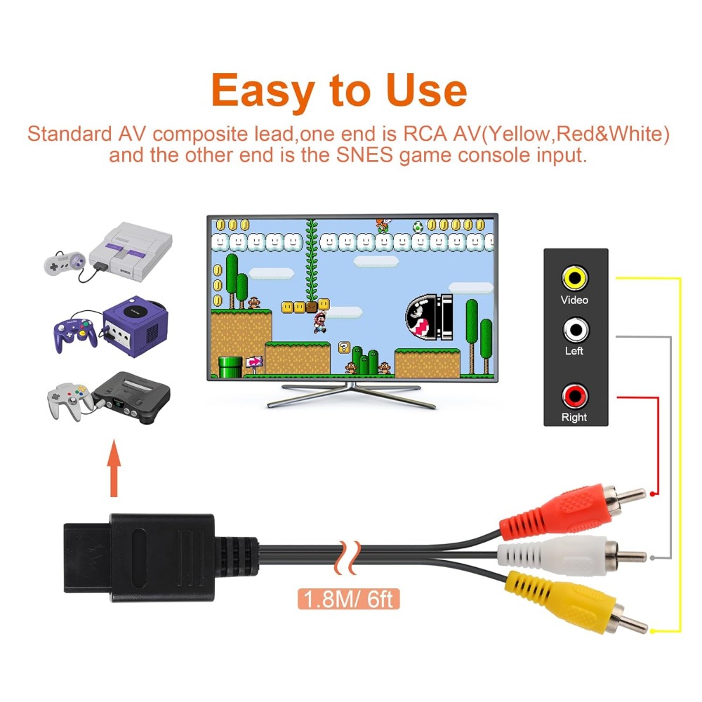 N64/Gamecube/SNES/SFC High Qua - Retro Gaming Cable 评论和价格