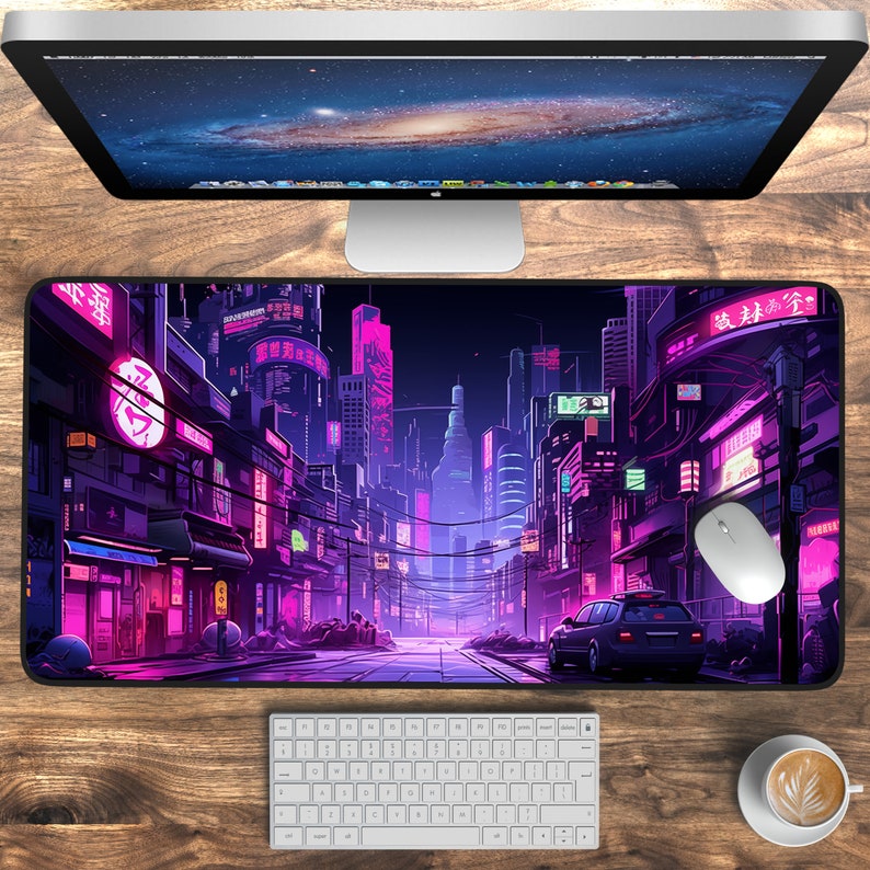 Neon Tokyo Desk Mats, Retro St - Retro Gaming Tokyo 评论和价格